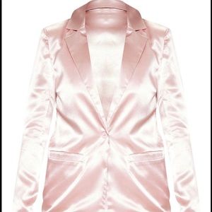 Rose Pink Satin Blazer